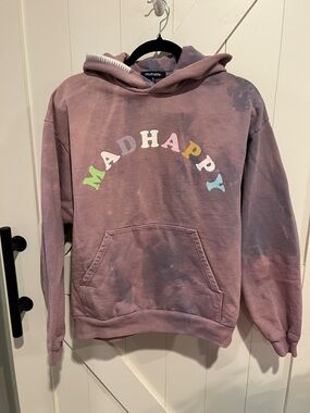 Madhappy Mauve Tie-Dye Kids Pullover Hoodie with Multicolor Logo